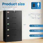 PEUKC 5 Drawer File Cabinet, Lateral Filing Cabinets - Image 2