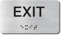 Exit Signs with Raised Text & Grade 2 Braille, Brushed Aluminum/Silver Finish by EliteSign