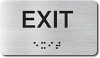 Exit Signs with Raised Text & Grade 2 Braille, Brushed Aluminum/Silver Finish by EliteSign