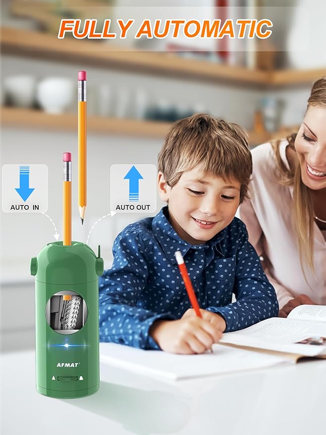 AFMAT Electric Pencil Sharpener, Fully Automatic Pencil Sharpener - Image 2