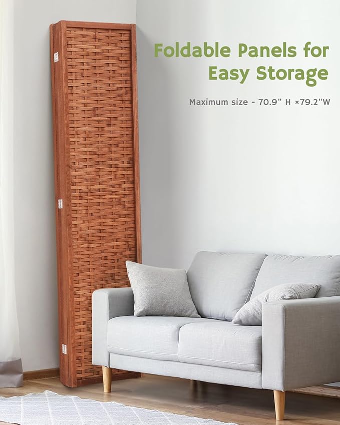 JOSTYLE 6ft Folding Privacy Screens 4-Panel Freestanding Room Dividers - Image 5