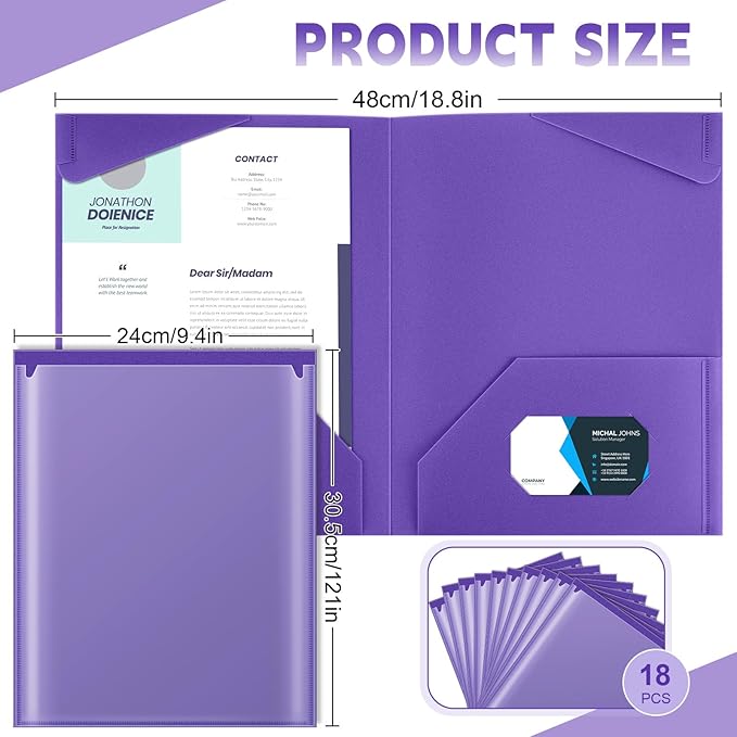 Henoyso 18 Pcs Plastic Folders - Image 2