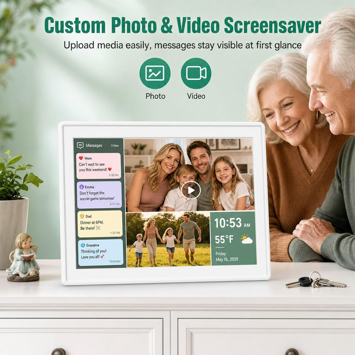 Digital Calendar Wall Planner 10.1 Inch Touch Screen WiFi picture frame