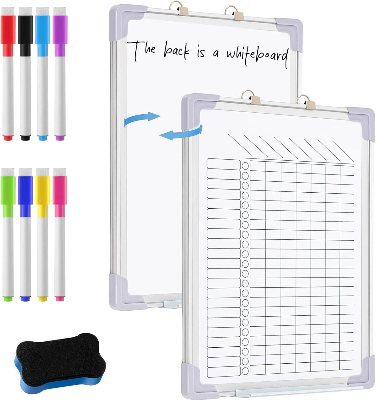 16" X 12" Magnetic Chore Chart Dry Erase Whiteboard, Vertical