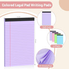 Legal Pads 5x8 Colored Note Pads, 4 Pack College Ruled Notepads 5x8 Lined Paper - Image 2