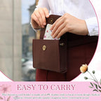 Outus 2 Pieces Business Card Holder, PU Leather Business Card Case Pocket Wallet - Image 5
