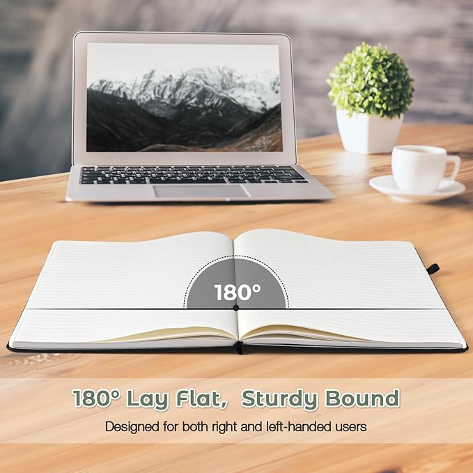 College Ruled Notebook, A4 Hardcover Leather Notebook - Image 3