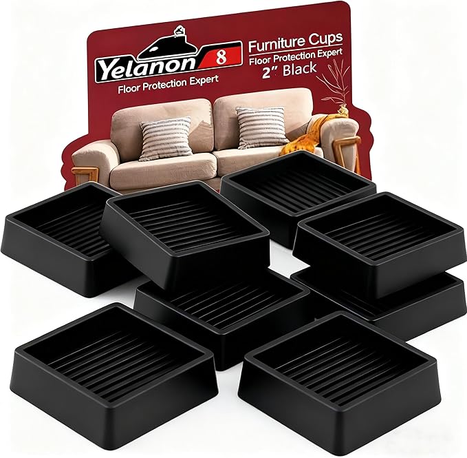 Yelanon Furniture Coasters, Rubber Furniture Feet, Anti Slide Floor Protector by Yelanon