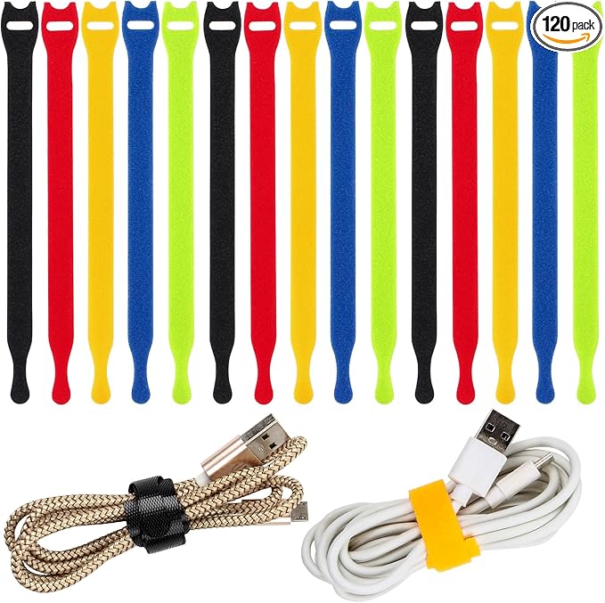OneLeaf 120PCS Cord Organizer 6in Cable Ties Reusable by OneLeaf