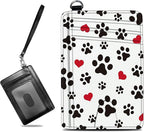 BWEGRHE Small Travel Wallets, Cute Dog Paw Prints Slim Minimalist Front Pocket by BWEGRHE