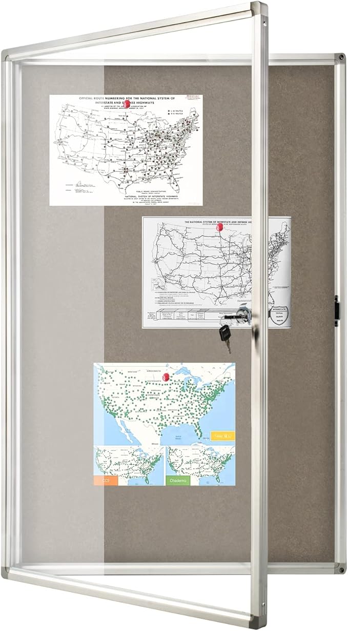 BEST BOARD Enclosed Bulletin Board Lockable Display Case Message Board by BEST+BOARD