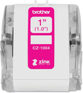 Brother Genuine CZ-1004 Continuous Length 1” (1.0”) 25 mm Wide x 16.4 ft. (5 m) Long Label Roll Featuring Zink Zero Ink Technology