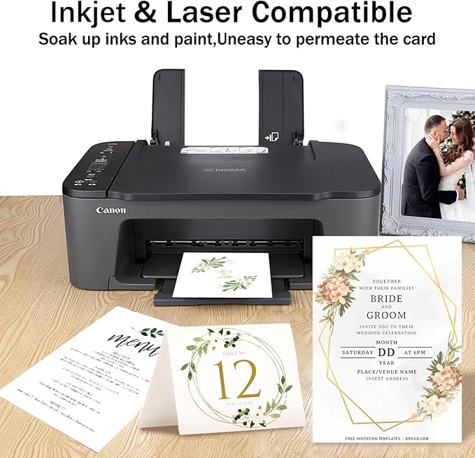 50 Pack White Cardstock 8.5 x 11 White Paper, Goefun 65lb Card Stock Printer - Image 3