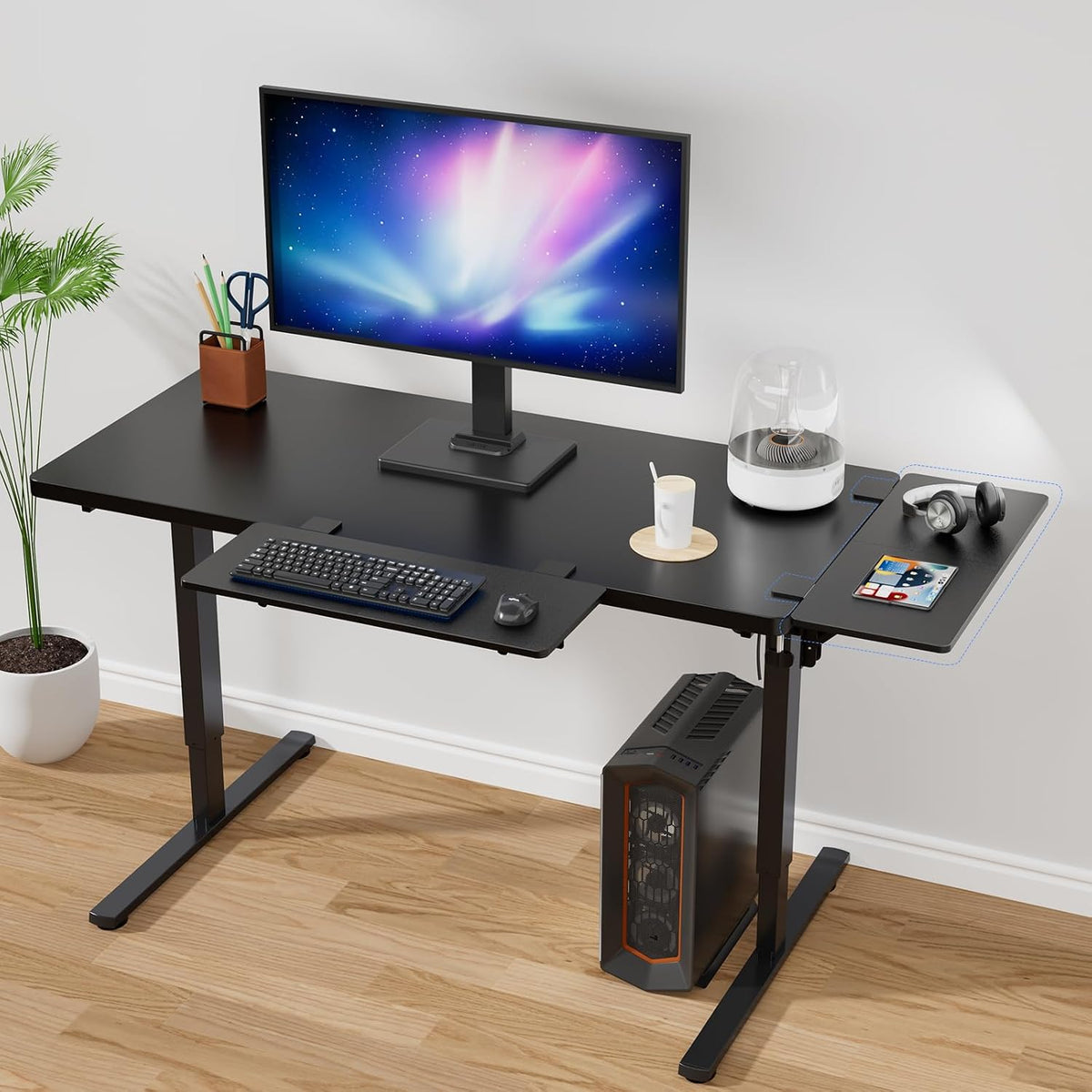 Suptek Clamp-on 9.5 x 23.6 inch Desk Extender, Wrist Support, Foldable Keyboa...