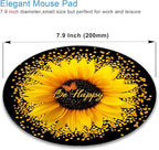 IMAYONDIA Round Mouse Pad, Sunflower and Butterfly Mouse Pad, Inspirational - Image 2
