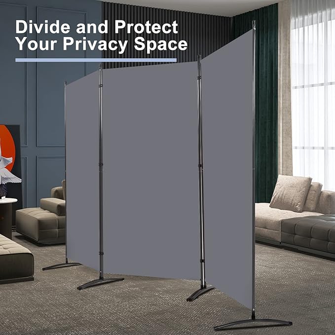 Room Divider 6FT Folding Privacy Screens, 3 Panel Partition Room Dividers - Image 2