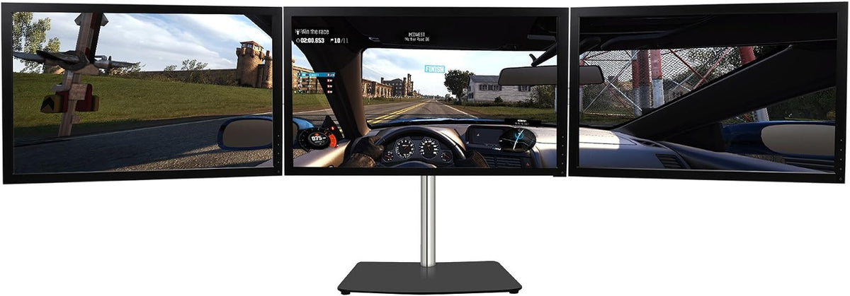 SIIG Premium Aluminum Triple Monitor Stand - 3 Monitors 13" to 27" ...