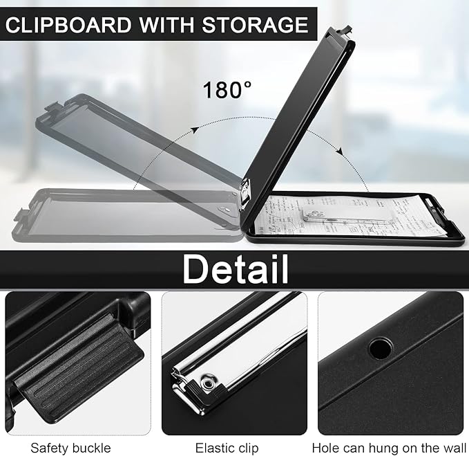 Geyee 24 Pcs Clipboard with Storage Plastic Foldable Nursing Clipboard Storage - Image 3
