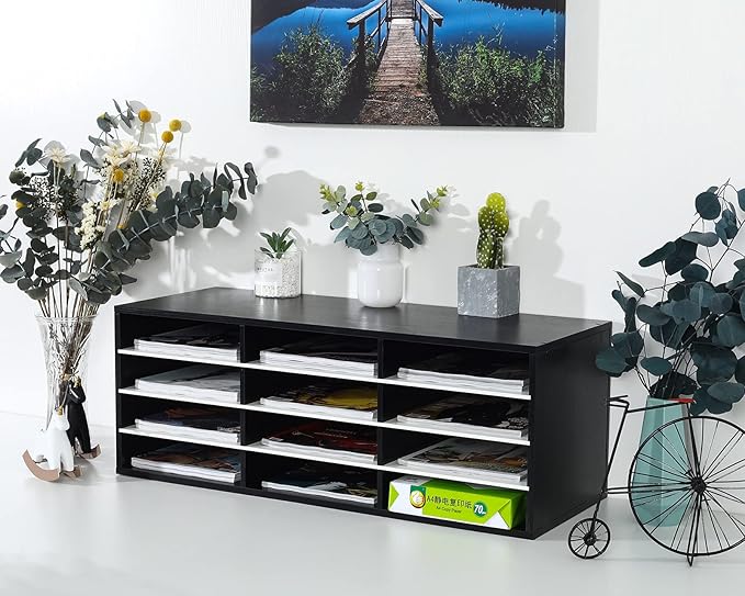 PAG Mail Sorter, Wood Countertop Literature Organizer, Student Mailbox - Image 4