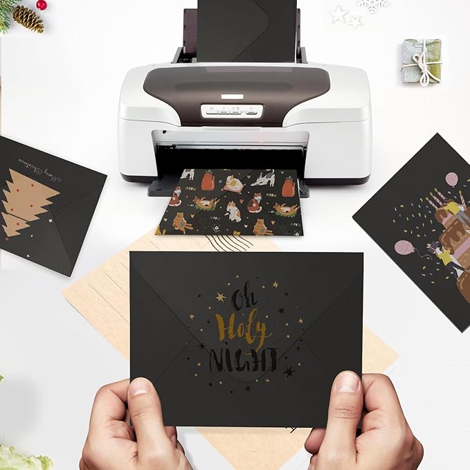 A7 Black Envelopes 100 Pack, Goefun V Flap Invitation Envelopes - Image 5
