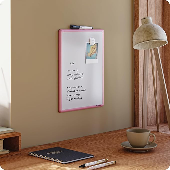 U Brands Contempo Magnetic Dry Erase Board White Board, 11” x 14”, Blush Pink - Image 6