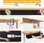 SUREUP9 No Drill Under Desk Cable Management Tray, Fabric Cable Management - Image 7