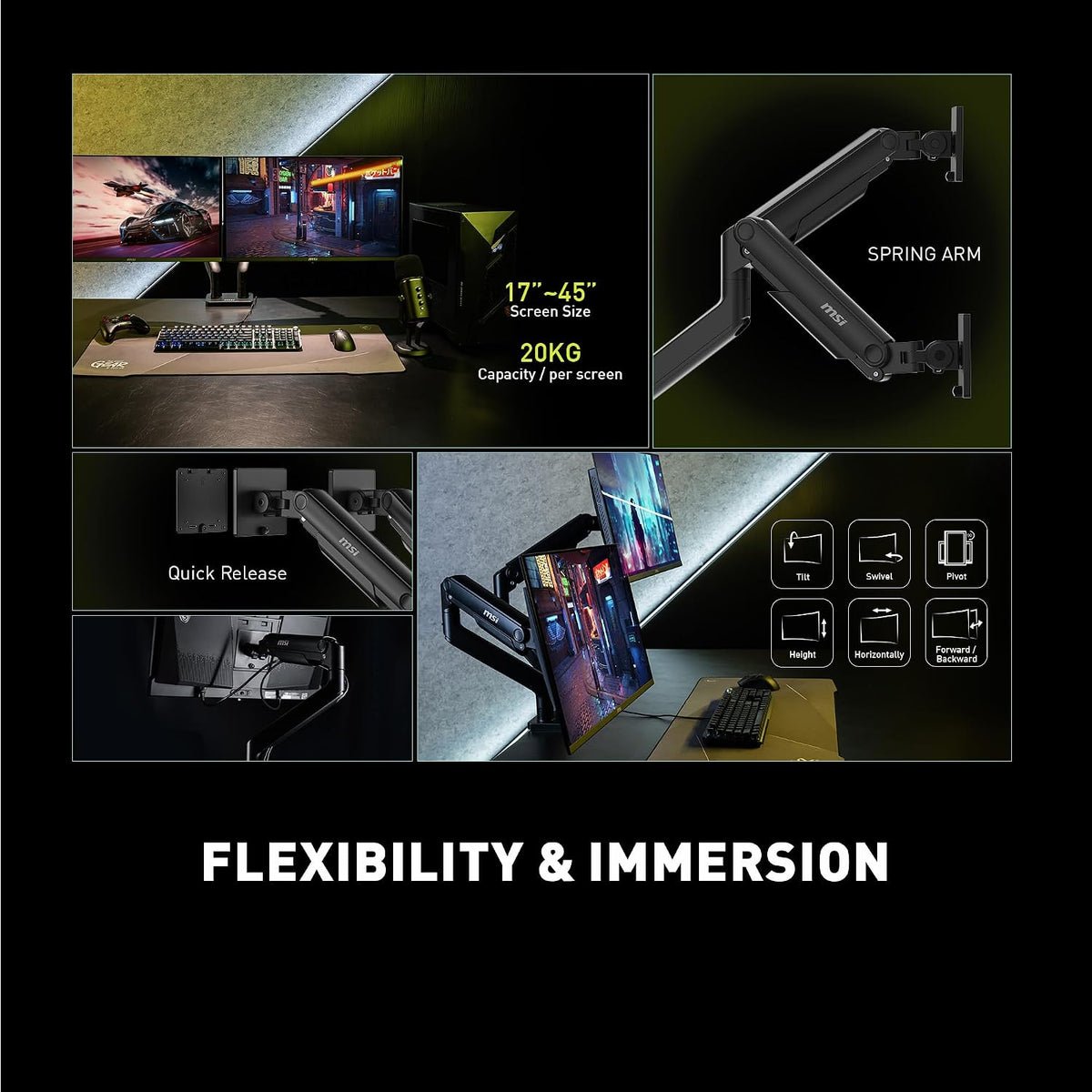 msi mag mt201d - premium heavy duty dual, close-up detail