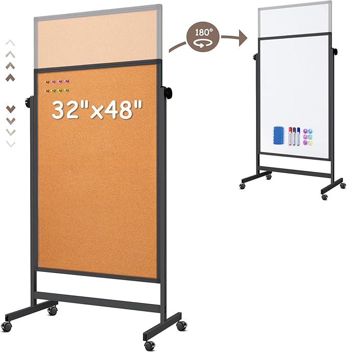 Double Sided Cork Board White Board, 32 x 48 inches Large Cork Board by Commitedtocreatingpersonalizedproducts