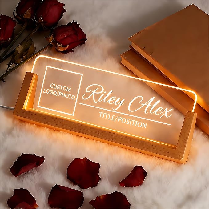 Custom Light Up Office Name Plate, Personalized Desk Sign - Image 2