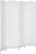 HOMCOM Room Divider, 4 Panel Folding Privacy Screen, 6FT Tall Portable Wicker by HOMCOM