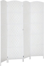 HOMCOM Room Divider, 4 Panel Folding Privacy Screen, 6FT Tall Portable Wicker by HOMCOM