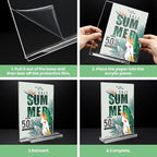 Acrylic Sign Holder 4x6, 24 Pack Clear Table Menu Vertical Clear Table Double - Image 6