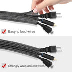 Moxita 10ft - 1/2 inch Cord Protector Cable Sleeve Split Wire Loom Tubing - Image 2