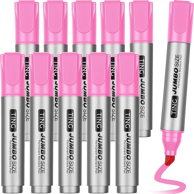 Fuutreo 10 Pack Jumbo Permanent Markers Bulk Large Chisel Tip Permanent Markers by Fuutreo