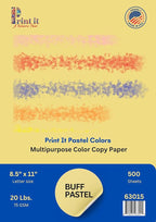 PrintIt Colors Multipurpose Paper, 20 lbs., 8.5" x 11", 500 Sheets/Ream – by Unknown
