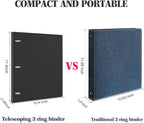 INFUN Telescoping 3 Ring Binder, Portable Plastic Binder - Image 3