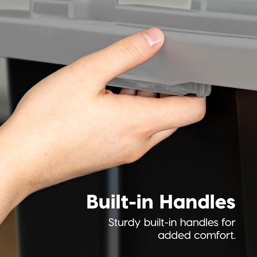 iris usa 4-pack 27 gal heavy duty storage on a desk or shelf