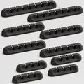 Apromisith USB Cable Organizer Clips Cord Holder, 10 Packs Black Self Adhesive by Apromisith