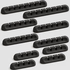 Apromisith USB Cable Organizer Clips Cord Holder, 10 Packs Black Self Adhesive by Apromisith