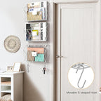 YBING Wall File Organizer White 6 Pack Mesh Hanging File Holder Organizer Metal - Image 3