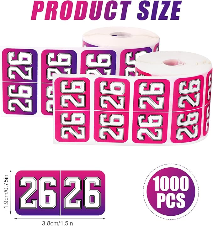1000pcs 2026 Year Stickers, 3/4x1-1/2 Inch 26 Year Colored Self-Adhesive - Image 2