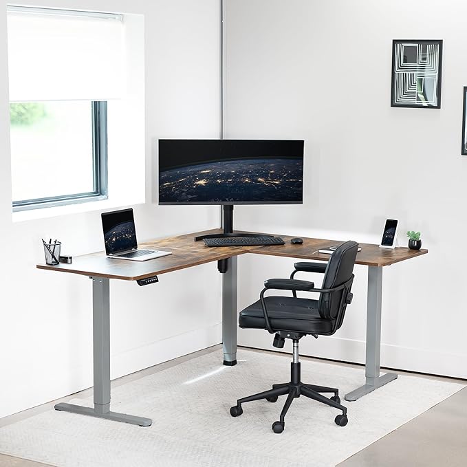 VIVO Electric Corner 63 x 55 inch L-Shaped Standing Desk, Memory Height - Image 7
