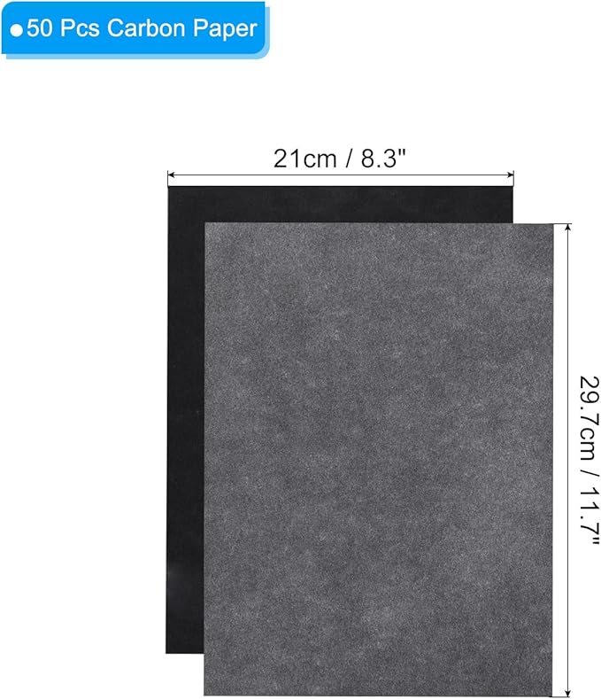PATIKIL Carbon Paper, 50 Sheet A4 Graphite Transfer Tracing Copy Paper - Image 2