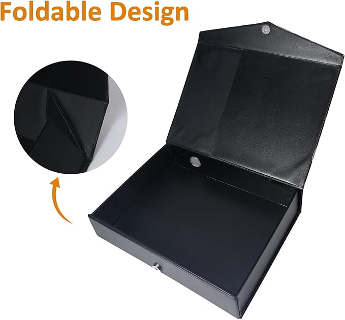 HUA JIE A4 Storage File Boxes Plastic Archives Cases, PVC File Folder Organizer - Image 6