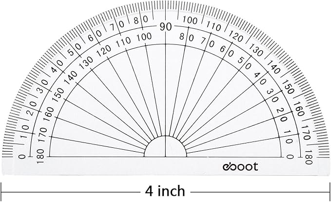 EBOOT 50 Pcs Math Protractors Plastic Protractor 180 Degrees, 4 Inches - Image 3