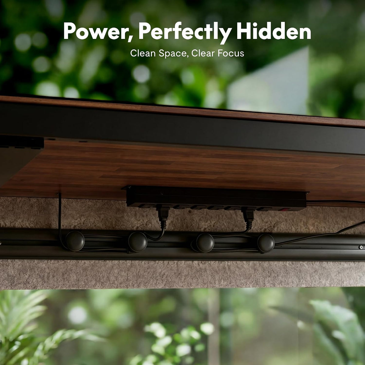 FLEXISPOT 4-Leg Standing Desk, A Complete Workplace System, Walnut