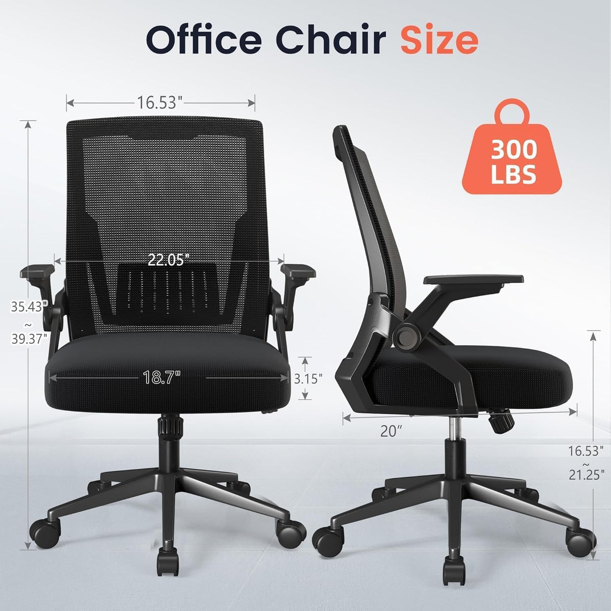 gtplayer ergonomic office chair with flip-up armrests executive shown in use
