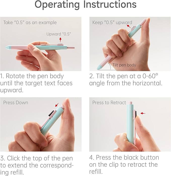 Shuttle Art 4 in 1 Multicolor Pen, 2 Pack Retractable Ballpoint Pens - Image 8