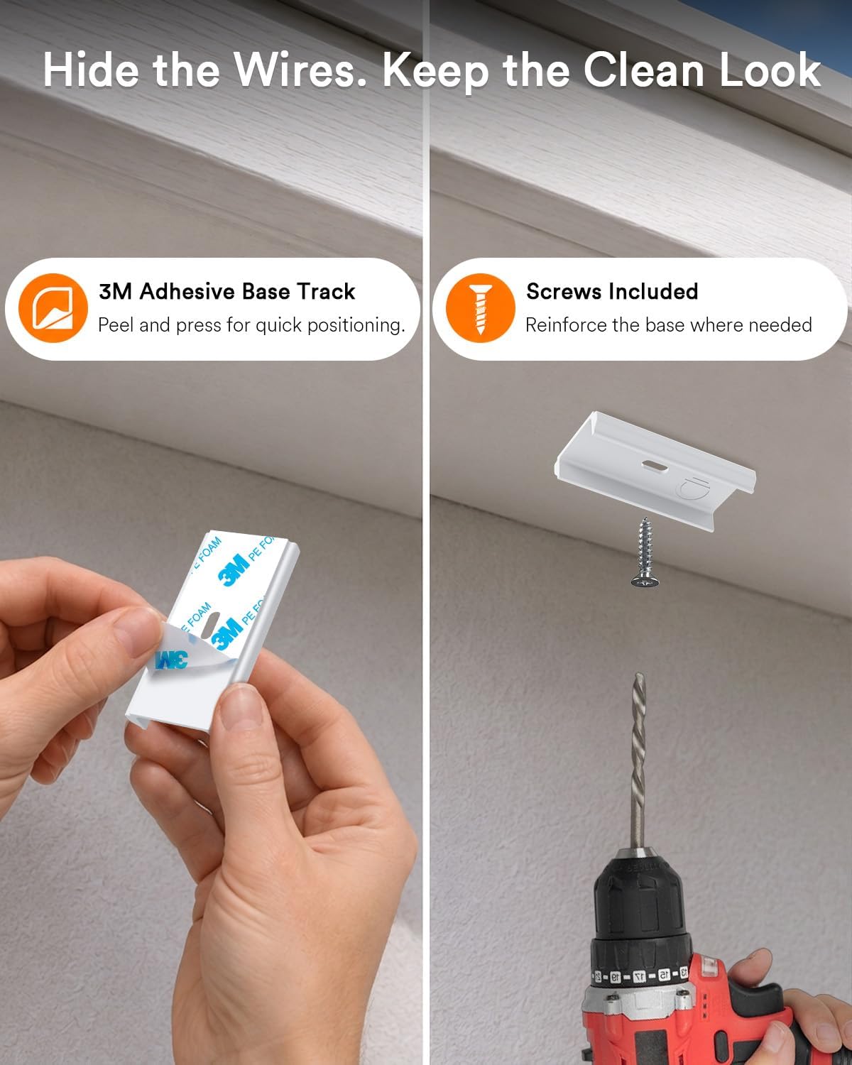 Lumary Cable Cover for Permanent Outdoor Lights, 45.3 ft White Kit