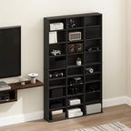 Furinno Jaya DVD Shelf, 24-Shelf Wide CD Rack, Media Shelf - Image 2